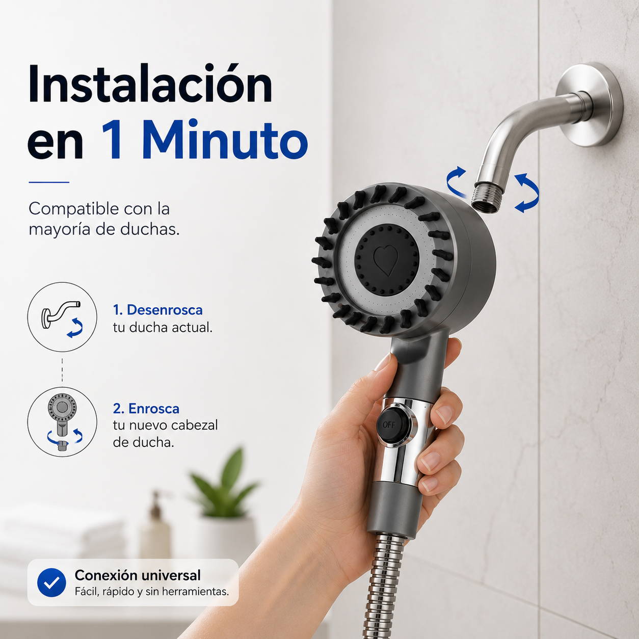 Pack 2 Cabezales Ducha Alta Presion